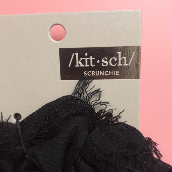 Kitsch brunch scrunchie frayed black NEW BNIP - Picture 3 of 8